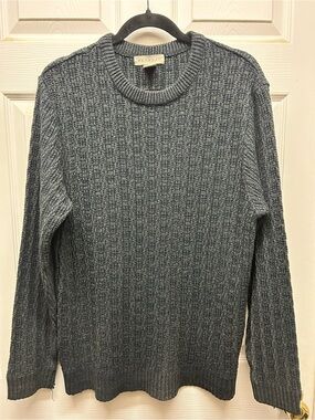Reiss Men’s Slate Blue Textured Crewneck Sweater
